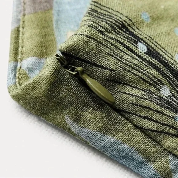 Zara Limited Edition Linen ZW Collection printed asymmetric dress - Picture 13 of 14